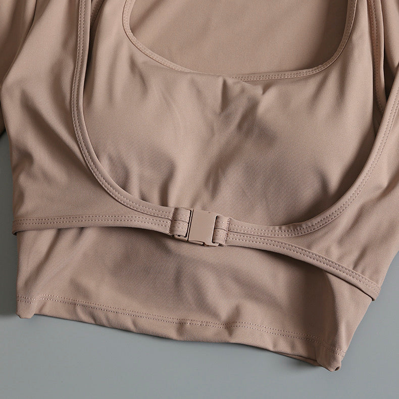 Chloe Cutout Built-In Bra Top with Thumb Hole